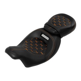 Unbranded Low-Profile Driver Passenger Seat Fit For Harley Road King Street Glide 09-23