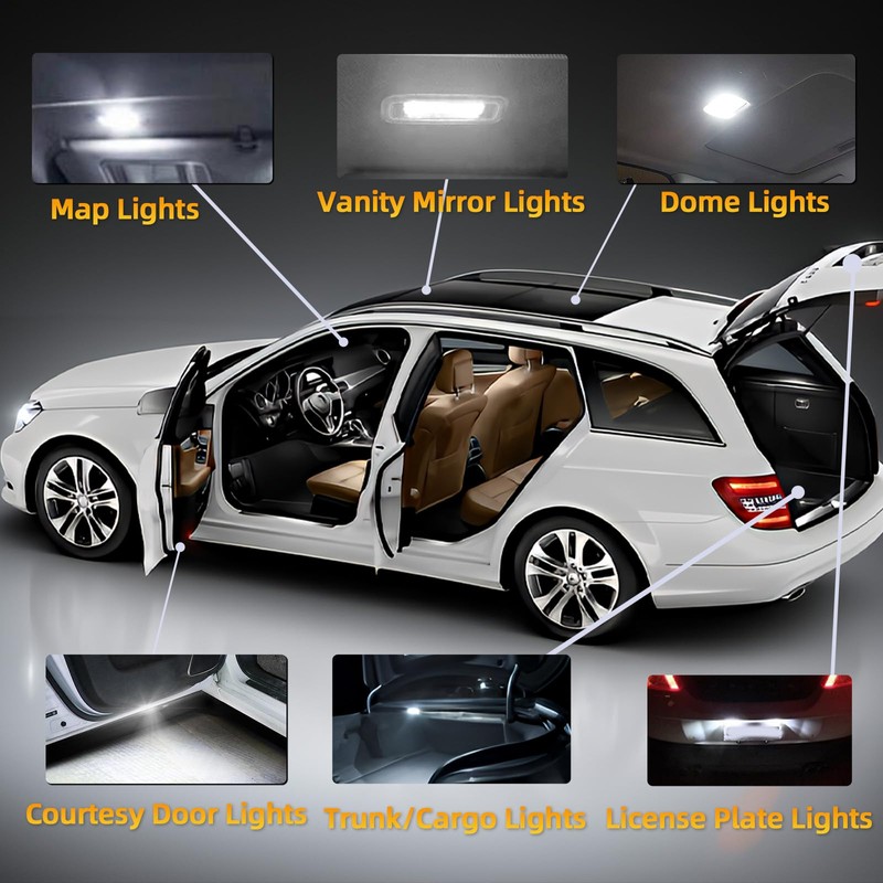 DMEPUGI Interior LED Lights Kit Fit GMC Sierra 1999-2006,6000K Super