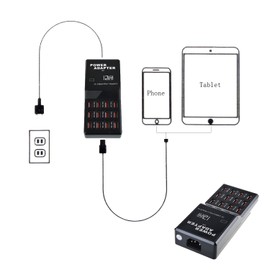 Gcidto 12-Port 60W Multi-Port USB Charger for Smartphones, Tablets, and Other USB Devices. (12 port-black)