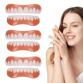 JUGUTA 3 Paare Zahnersatz Selber Machen Zähne Zum Aufstecken Zahnersatz Zum Aufstecken Veneers Lächeln Zähne Furniere, Komfort Zähne Oben Und Unten Zahnaufhellung Schlechte Zähne Abdecken