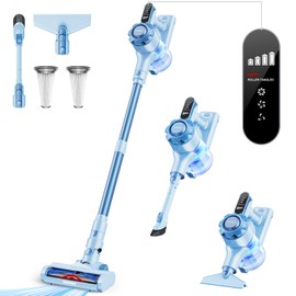 Trucozie Trucozie Cordless Vacuum Cleaner, 8-in-1 Lightweight Stick Vacuum with 45mins Runtime, Powerful Suction, Rechargeable Cordless Vacuum for Carpet, Tile, Pet Hair, Hardwood Floors, Blue