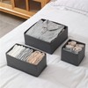 Bructhun Bructhun Socks Drawer Organizer Set of 3 Pack Grey,
