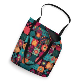 Sewing Enthusiast Designs Patchwork Quilt Inspired Quilting Lover Colorful Boho Tote Bag