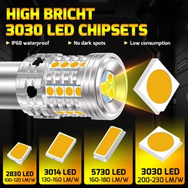 UPXSXT 2Pcs 1156 LED Bulb Amber, 7507 BAU15S Py21w Led Bulb Canbus Error Free Anti Hyper Flash Led Turn Signal Light Replacement Bulb Super Bright 27SMD 28W 4000LM