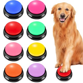 Recordable Dog Buttons 8 Color, Dog Buttons for Communication, Training Your Dog/Cat to Talk, Talking Pet Buttons, Dog Training Set, 30 Second Record & Clear Playback, Gift for Dogs/Cats