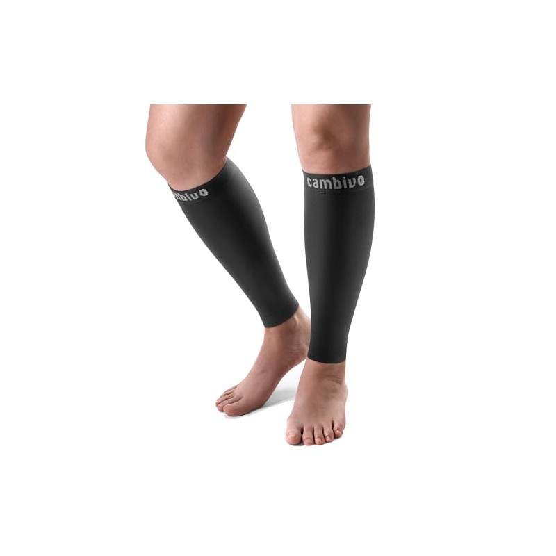 CAMBIVO Calf Compression Sleeves 2 Pairs, 20-30 mmHg, Footless Flight