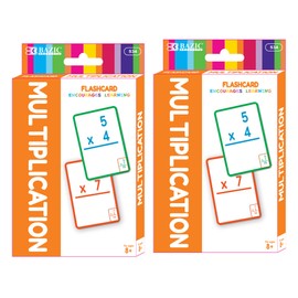 BAZIC Multiplication Flash Cards, Numbers Elementary Math Flashcards Game at School, Problem Solving (36/Pack), 2-Packs