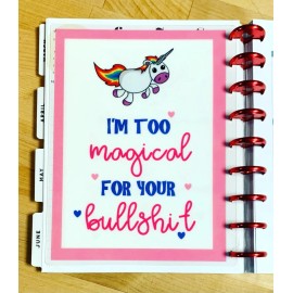 Handmade Too Magical for BS Unicorn Dashboard for use with Classic Happy Planner