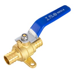 EFIELD 1-inch Pex Crimp Shut-off Brass Ball Valve with Drop-ear, Blue Levels, ASTM F1807, No Lead (1)