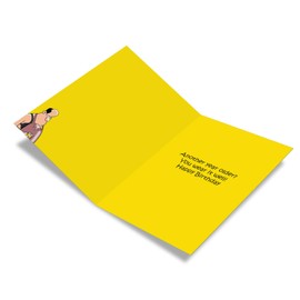 Man Aprons - Hilarious Happy Birthday Card with Envelope (4.63 x 6.75 Inch) - Funny Bday Celebration Note Card for Husband, Men - Cartoon Backyard Grill Humor, Notecard for Men's Birthdays C6392BDG