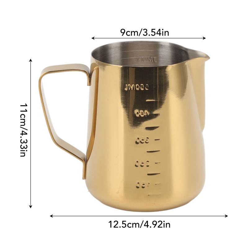 Milk Frothing Pitcher Dual Scale 304 Stainless Steel Milk Frother