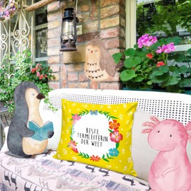 Mr. & Mrs. Panda 40 x 40 cm Cushion Team Leader - Gift, Farewell Gift, Motif Cushion, Pillow, Farewell, Cushion Cover, Sofa Cushion, Decorative Cushion