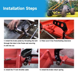 EOPOAYI Heavy Duty Go Kart Gas Brake Pedals with Throttle Cable Kit Compatible with Most of Manco Go Cart Predator 196cc 212cc 6.5hp American Sportworks Carter Kandi DIY Vintage Go-Kart Parts Black