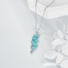 Lightning Bolt Necklace 925 Sterling Silver Turquoise Thunder Pendant Minimalist