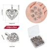 PH PandaHall 100pcs Heart Charms Tibetan Alloy Hollow Heart Pendants