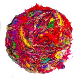 Knitsilk Recycled Sari Silk Yarn, Multicolor Bulky Weight, 100g Balls, (Pack of 6), Handmade in India | Himalayan Jewels |
