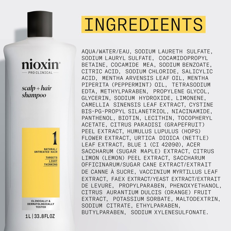 Nioxin Scalp + Hair Thickening System 1 Shampoo| For Natural