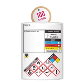 Performore Safety Data Sheet Stickers/MSDS Stickers, 3" x 4", Roll of 100, Tough Tear-Proof, Right to Know- Chemical Identifying and Marking Sticker Decals, Highly Visible
