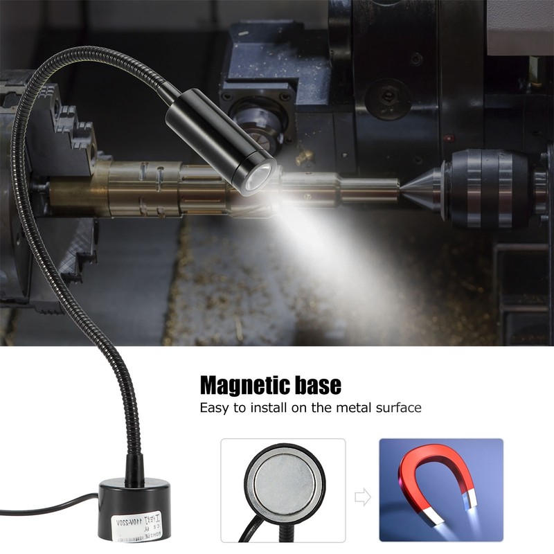 Adjustable Gooseneck LED Working Light with Magnetic Base for CNC