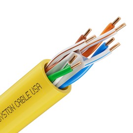 Syston Cable Technology Cat6e Ethernet Internet Cable - 10 FT，600MHz 23AWG Solid Bare Copper Wire Outdoor/Indoor Suit, No Ends 10 Ft to 1000 Ft Available, Heat Resistant Riser Rated - CMR