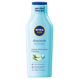 NIVEA Sun Milk After Sunbathing, Moisturising in Maxi Bottle Format 400 ml, Body Milk with Organic Aloe Vera and Hyaluronic Acid, Cream after Sunbathing with Refreshing and Soothing Effect
