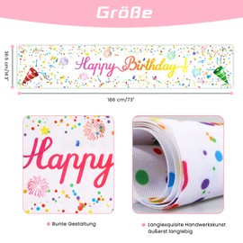 Magiccute Tablecloth Birthday Decoration Black White Party Tablecloths Birthday Happy Birthday Table Decoration for Children Girls Boys Birthday Party Decoration