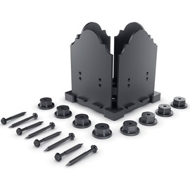 Ozco Laredo Sunset 6x6 Post Base Kit, Includes Decorative Plates, Hex Cap Nuts, OWT Timber Screws, Galvanized Steel for Pergolas | 56608