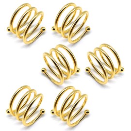 LELE LIFE 6 Pieces Thickened Napkin Rings, Beautiful Napkin Holder Rings, Napkin Buckles, Napkin Rings, Napkin Holder, Buckles for Wedding, Dinner, Party, Gold