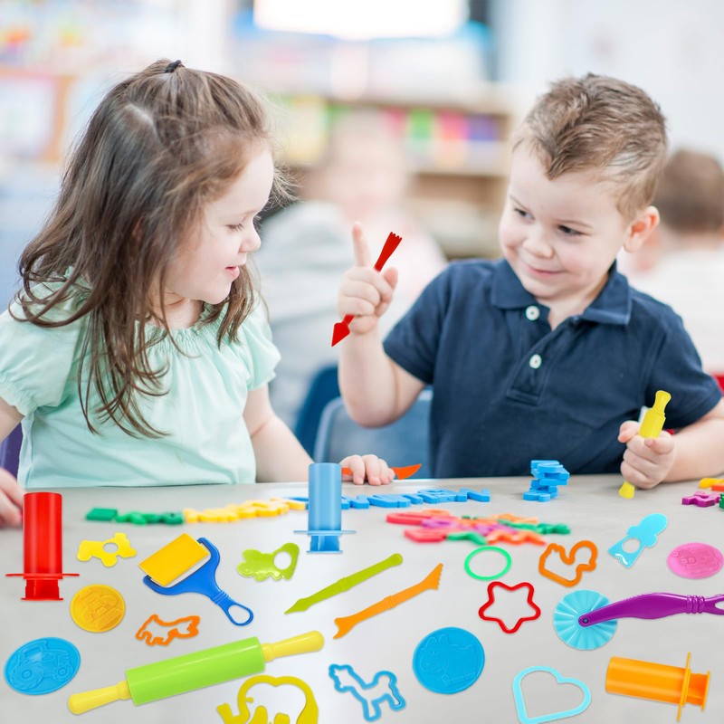 LCY WEDSHI Playdough Tool Set, 49 Pcs Play Dough Tools