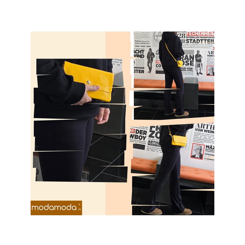 modamoda de - T257 - Genuine Leather Shoulder Bag Small