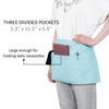 GNEGNI 3 Pockets Waist Apron-Waitress Waiter Server Apron Short Half