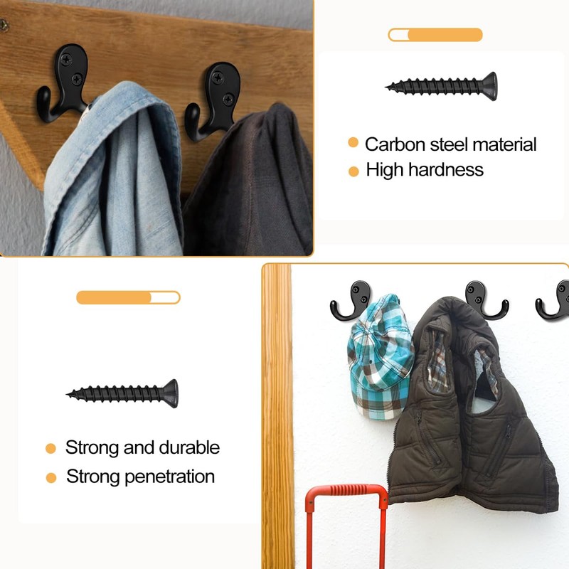 CBWLWJ 10 Pack Coat Hooks Wall Hooks for Hanging, Heavy