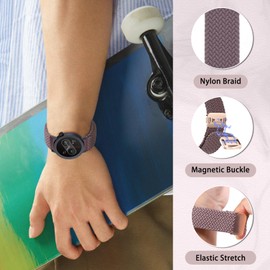 PaceBid 22mm Nylon Straps for CMF by Nothing Watch Pro 2, Men and Women Sport Braided Magnetic Replacement Watch Band for CMF by Nothing Watch Pro 2 - Purple