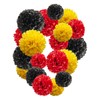 Red and Black and Yellow Paper Pom Poms,10",12" Tissue Pom