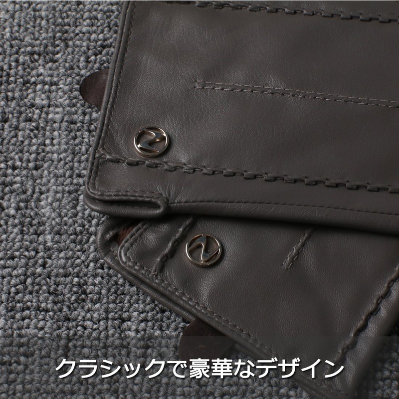 Nappaglo Ladies’ Short Leather Gloves, Winter, Smartphone-Compatible, Handmade, Work, Driving,