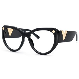 Zeelool Fashion Oversize Square Glasses Frame for Men with Non-prescription Clear Lens Eyeglasses Cameron ZOP743285-01 Black