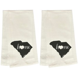 Petal Cliff 2 Pcs, 100% Cotton South Carolina State Flour Sack Printed Kitchen Towels with Sentiments Home. Size: 20" X 28". Inspired by The State WE Call Home.