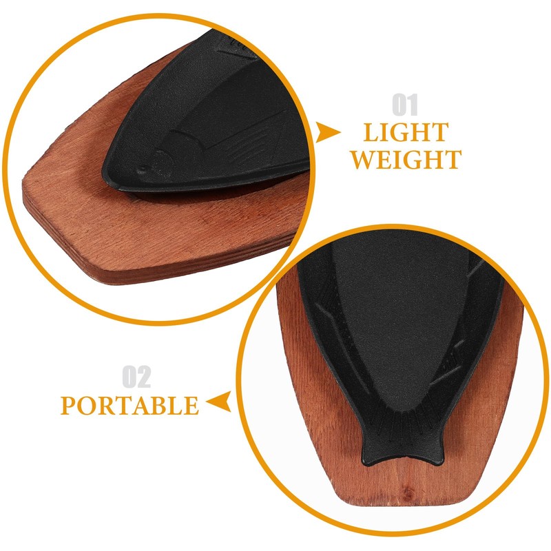 DOITOOL Cast Iron Fish Pan: Cast Iron Skillet with Wooden