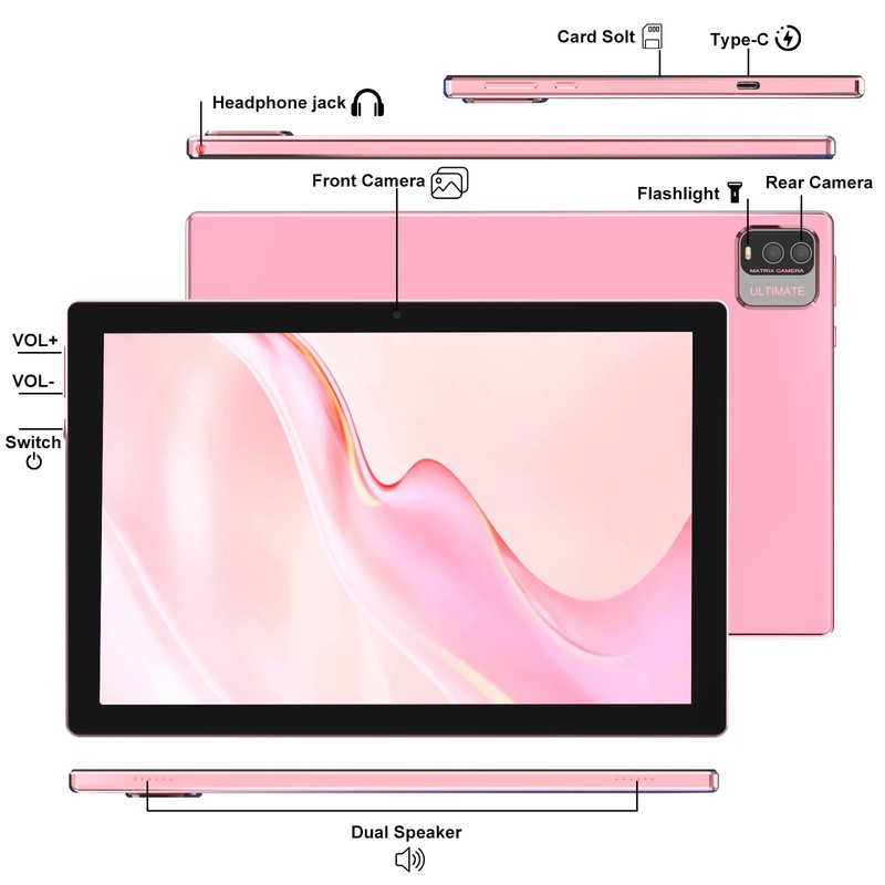 IWEGGO Android 15 Tablet, 10 inch 12GB RAM+64GB ROM/ 1TB