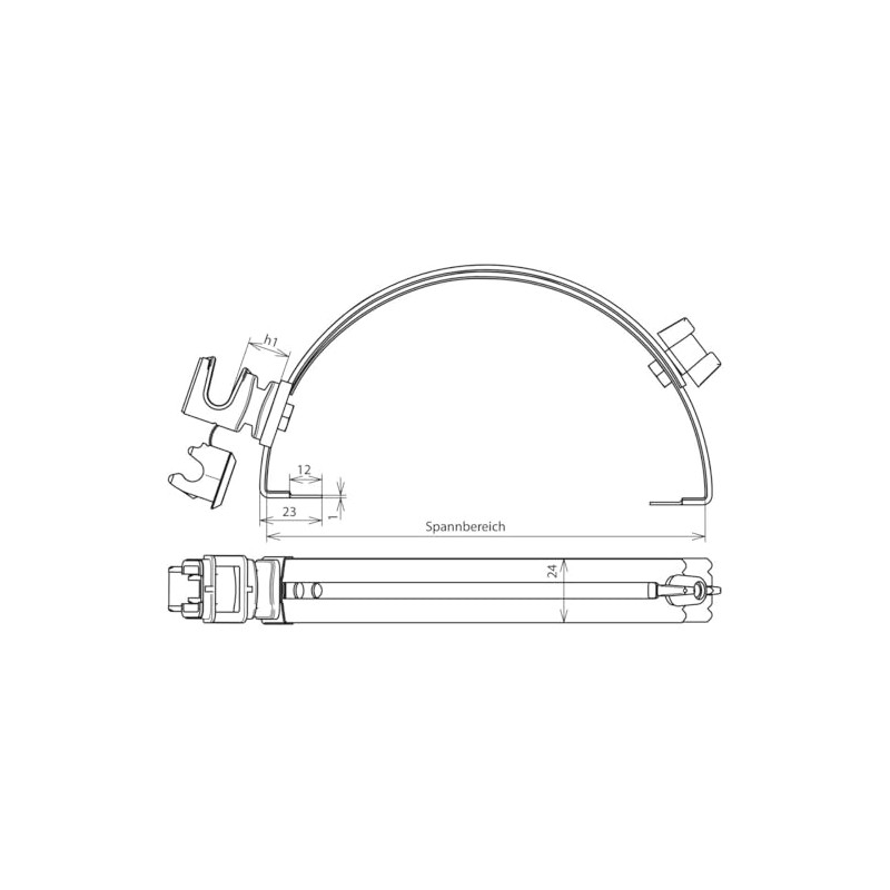 204129 Stretching Taper Holder Cable Snap 36 mm Grey NIRO