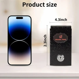 Wzenclave Metal Box for Gambler Portable Safe Casino Money Pocket Sized Cash Box with Key Go Home Money