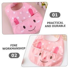 Hohopeti Soft Breathable Baby Bibs 3pcs Waterproof Teething Bibs for Newborns Cartoon Design Keeps Baby's Outfits Clean Random Color