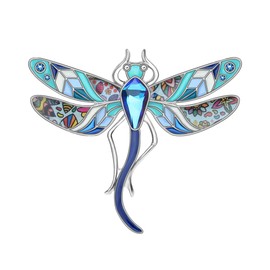WEVENI Alloy Dragonfly Brooch Enamel Pins for Women Lady Girl Fashion Jewelry Scarf Hat Accessories Gift (Blueness), 24mm x 34mm, Metal enamel, no gemstone
