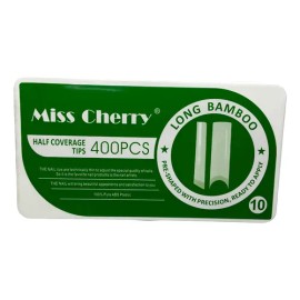 Tip Cuadrado Largo 400 Piezas Long Bamboo Uñas Acrilico