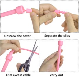 Focenat 4 Pieces PVC Skipping Rope, Adjustable Jump Rope, 280 cm, Skip Rope for Kids and Adults, Exercise Rope with Handle, Jumping Rope for Workout, Exercise, Fitness