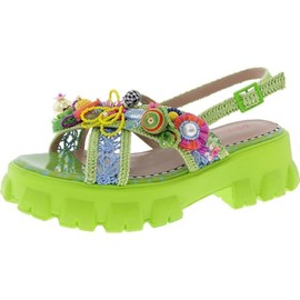 Betsey Johnson Women's Graysen Sandal, Green Multi, 7