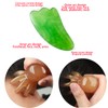 2 pcs Gua Sha Scraping Massage Tool, green Jade Guasha