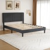 OLIXIS Bed Frame with Headboard Sturdy Slats Support Noise Free