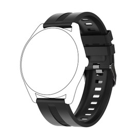 [HUAKUA] H2 Smart Watch Replacement Band 22mm for Men's/Women Waterproof Adjustable Strap Wrist Size Up to 22.5cm Minimum 14cm (Black)