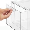 mDesign Plastic Stackable Bathroom Storage with Pull Out Bin Organizer